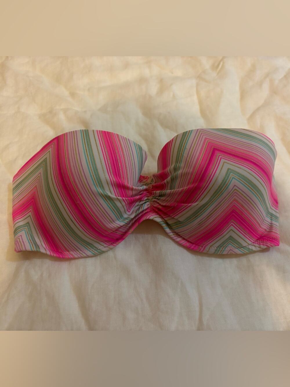 Victoria’s Secret PINK Y2K Neon Strapless Bikini Top 34D